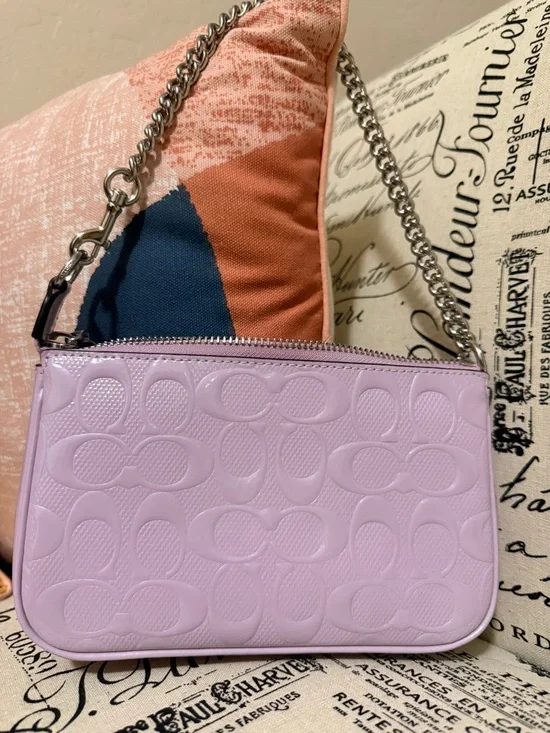 Coach Lavender Patent Leather Signature Chain Shoulder Bag - Picture 2 of 4